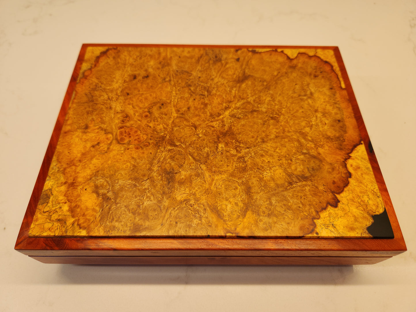 New Guinea Rosewood Keepsake Box with Burl Top