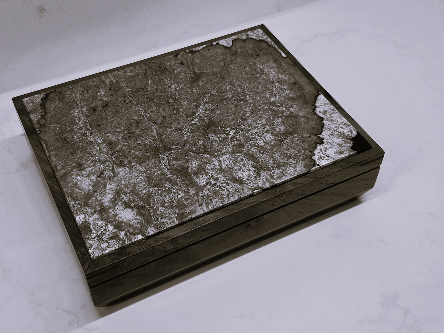 New Guinea Rosewood Keepsake Box with Burl Top