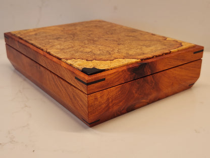 New Guinea Rosewood Keepsake Box with Burl Top
