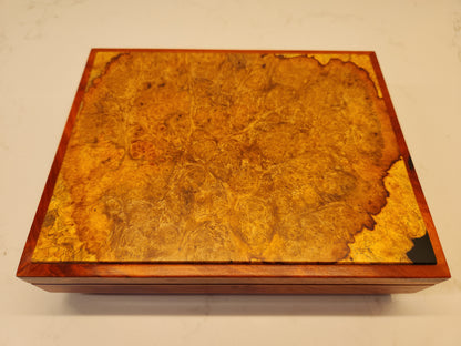 New Guinea Rosewood Keepsake Box with Burl Top