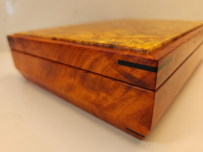 New Guinea Rosewood Keepsake Box with Burl Top