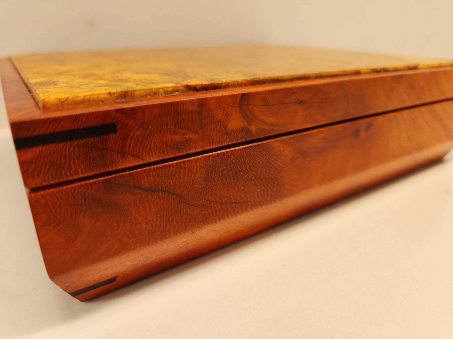 New Guinea Rosewood Keepsake Box with Burl Top