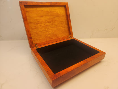 New Guinea Rosewood Keepsake Box with Burl Top